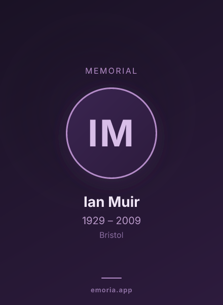 Memorial portrait of Ian Muir