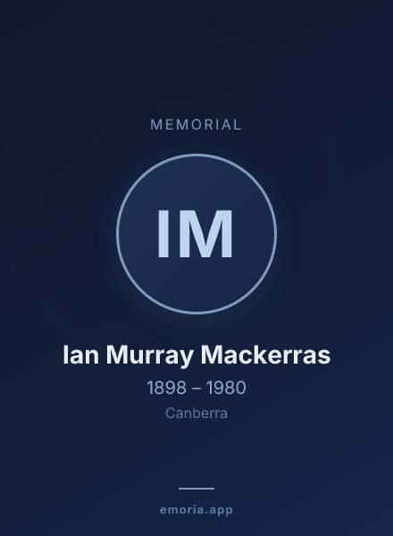 Memorial portrait of Ian Murray Mackerras