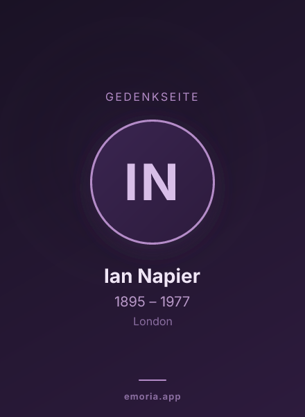 Gedenkportrait von Ian Napier
