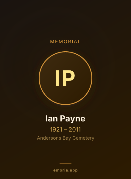 Memorial portrait of Ian Payne