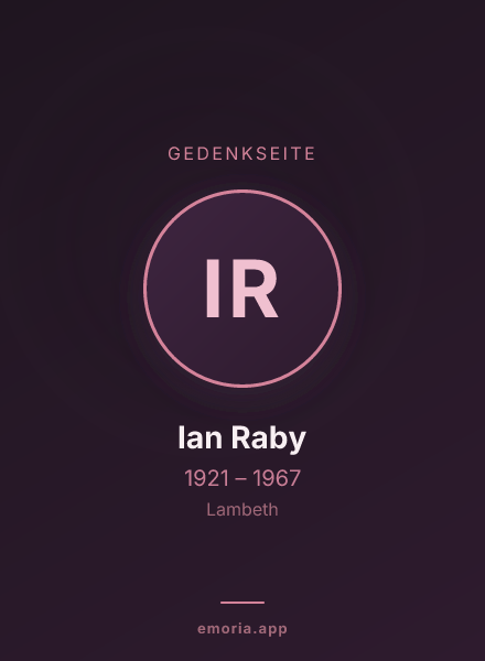 Gedenkportrait von Ian Raby