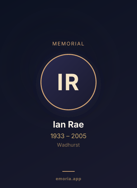 Memorial portrait of Ian Rae