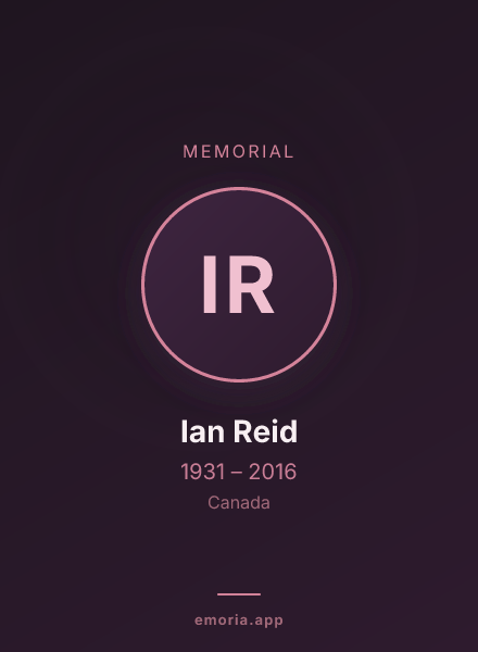Memorial portrait of Ian Reid