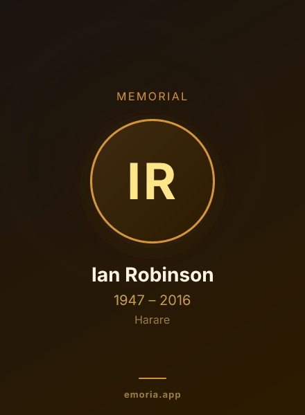 Memorial portrait of Ian Robinson