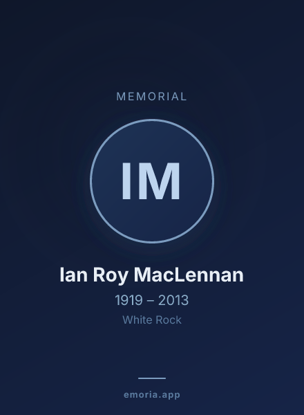 Memorial portrait of Ian Roy MacLennan
