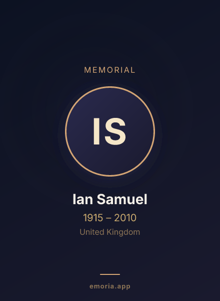 Memorial portrait of Ian Samuel