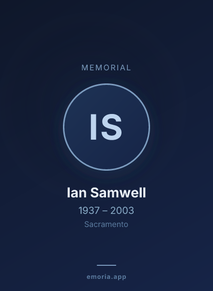 Memorial portrait of Ian Samwell