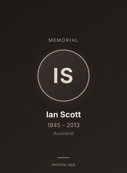 Memorial portrait of Ian Scott