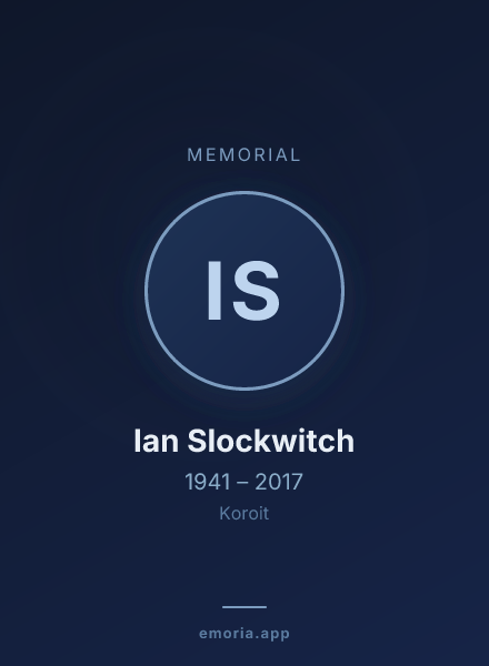 Memorial portrait of Ian Slockwitch