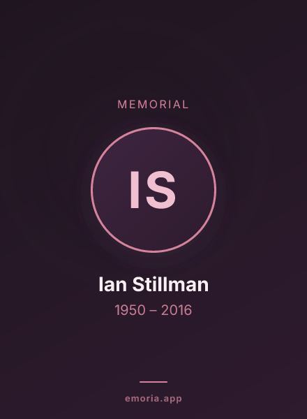 Memorial portrait of Ian Stillman