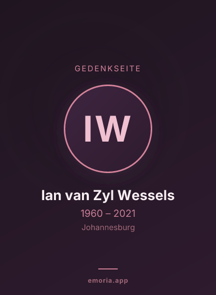 Gedenkportrait von Ian van Zyl Wessels