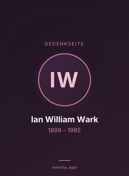 Gedenkportrait von Ian William Wark