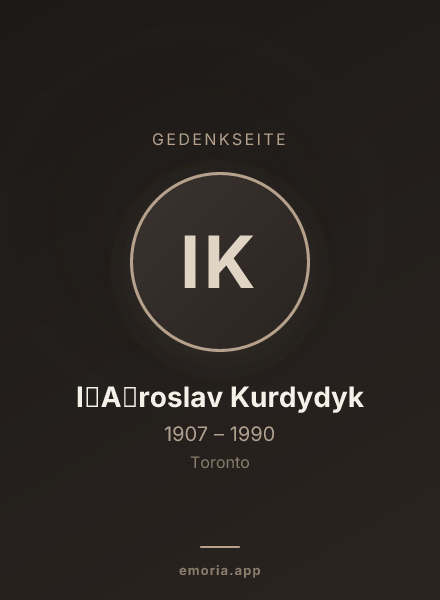 Gedenkportrait von I︠A︡roslav Kurdydyk