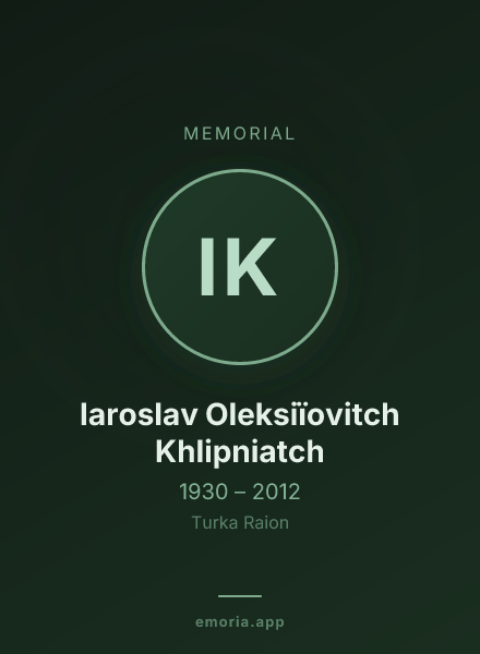 Memorial portrait of Iaroslav Oleksiïovitch Khlipniatch