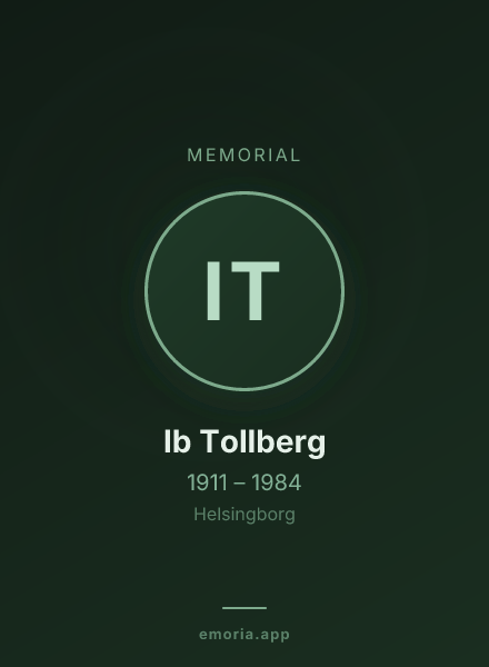Memorial portrait of Ib Tollberg