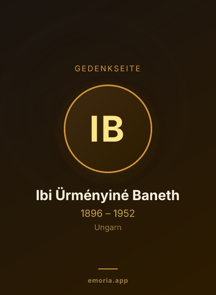 Gedenkportrait von Ibi Ürményiné Baneth