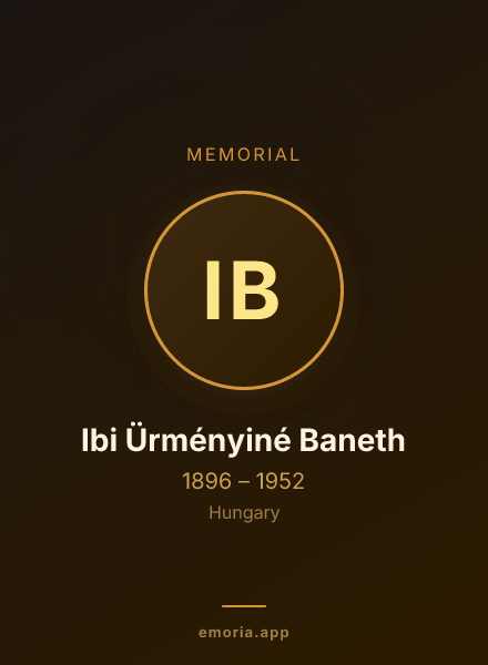 Memorial portrait of Ibi Ürményiné Baneth