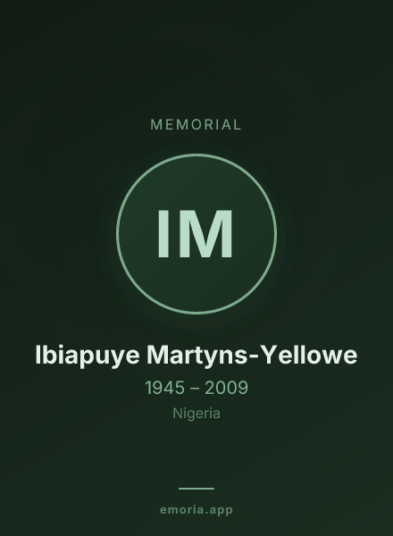 Memorial portrait of Ibiapuye Martyns-Yellowe