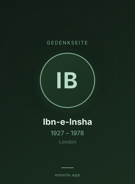 Gedenkportrait von Ibn-e-Insha