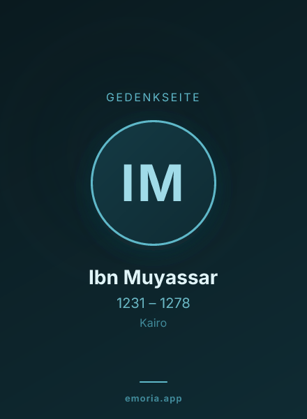 Gedenkportrait von Ibn Muyassar