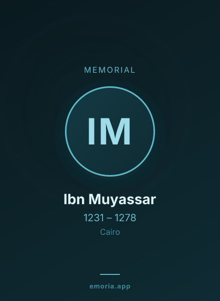 Memorial portrait of Ibn Muyassar