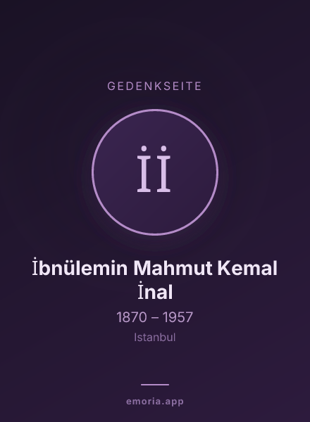 Gedenkportrait von İbnülemin Mahmut Kemal İnal