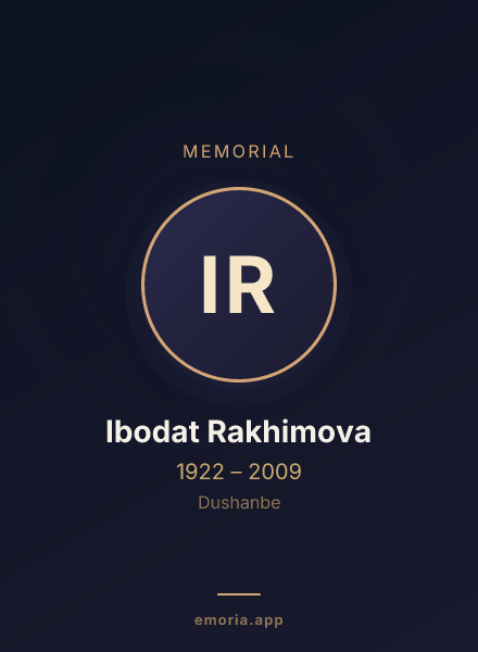 Memorial portrait of Ibodat Rakhimova