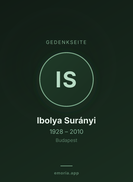 Gedenkportrait von Ibolya Surányi