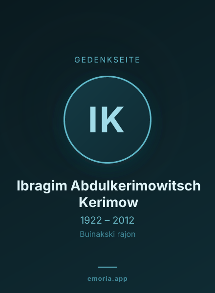 Gedenkportrait von Ibragim Abdulkerimowitsch Kerimow