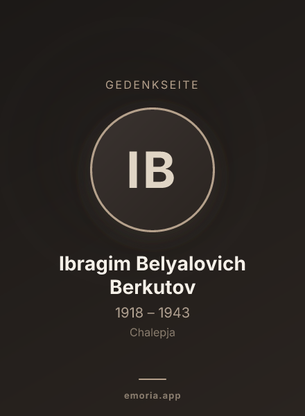 Gedenkportrait von Ibragim Belyalovich Berkutov