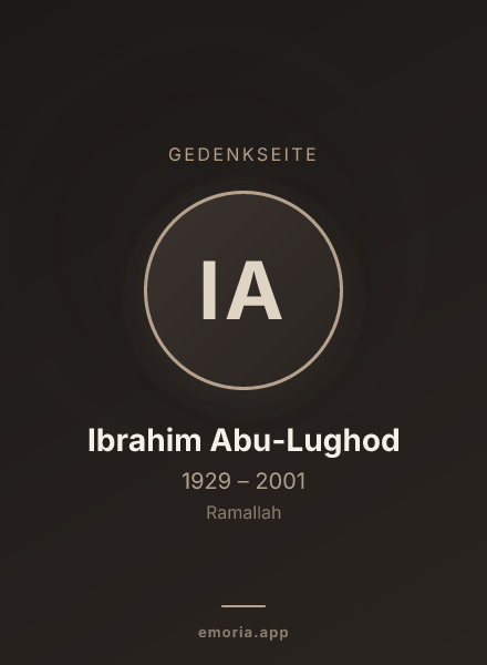 Gedenkportrait von Ibrahim Abu-Lughod