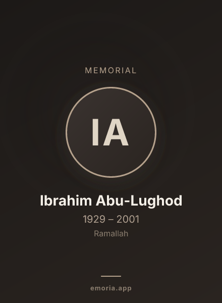 Memorial portrait of Ibrahim Abu-Lughod