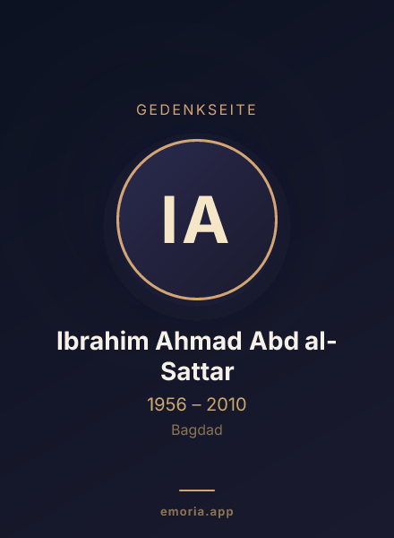 Gedenkportrait von Ibrahim Ahmad Abd al-Sattar