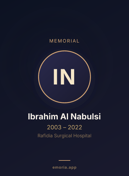 Memorial portrait of Ibrahim Al Nabulsi