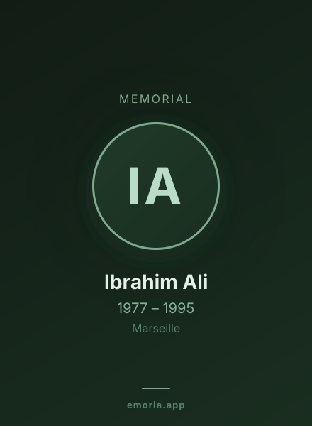 Memorial portrait of Ibrahim Ali