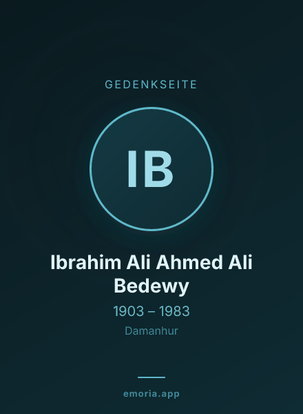 Gedenkportrait von Ibrahim Ali Ahmed Ali Bedewy