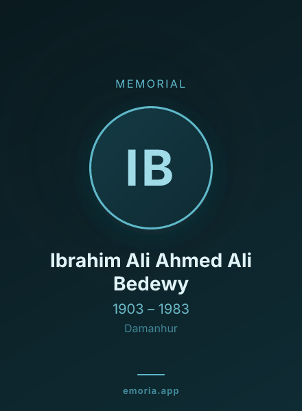 Memorial portrait of Ibrahim Ali Ahmed Ali Bedewy