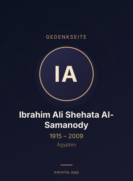 Gedenkportrait von Ibrahim Ali Shehata Al-Samanody