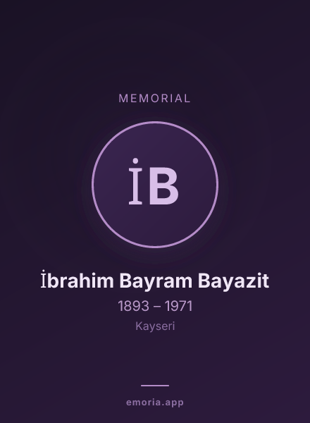 Memorial portrait of İbrahim Bayram Bayazit