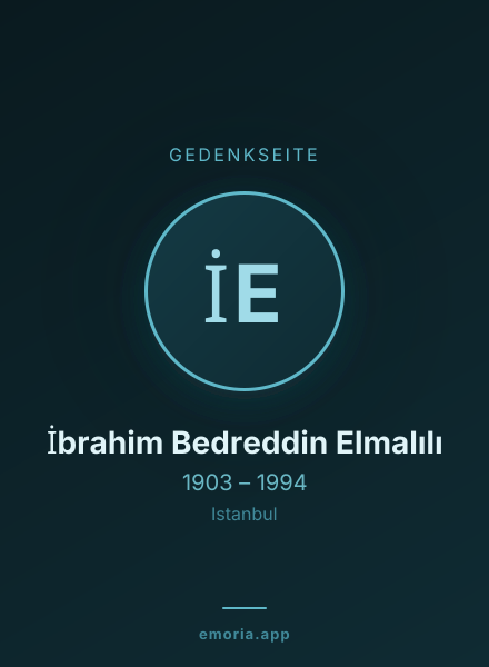 Gedenkportrait von İbrahim Bedreddin Elmalılı
