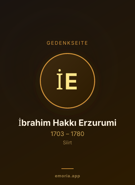 Gedenkportrait von İbrahim Hakkı Erzurumi