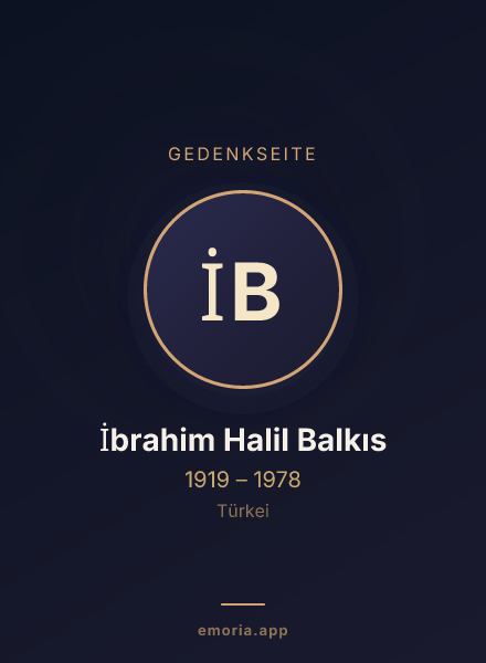 Gedenkportrait von İbrahim Halil Balkıs
