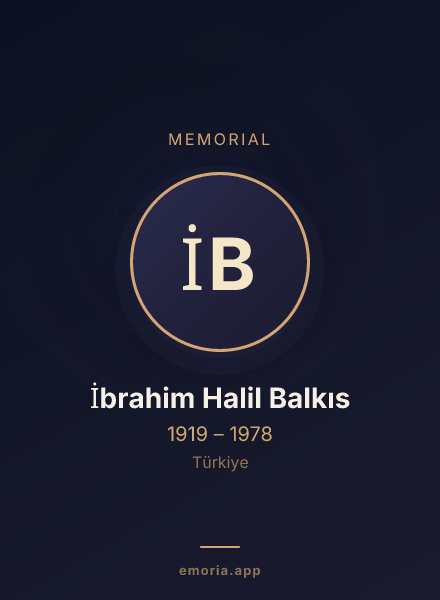 Memorial portrait of İbrahim Halil Balkıs