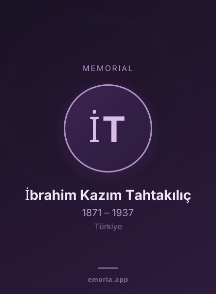 Memorial portrait of İbrahim Kazım Tahtakılıç