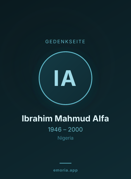 Gedenkportrait von Ibrahim Mahmud Alfa