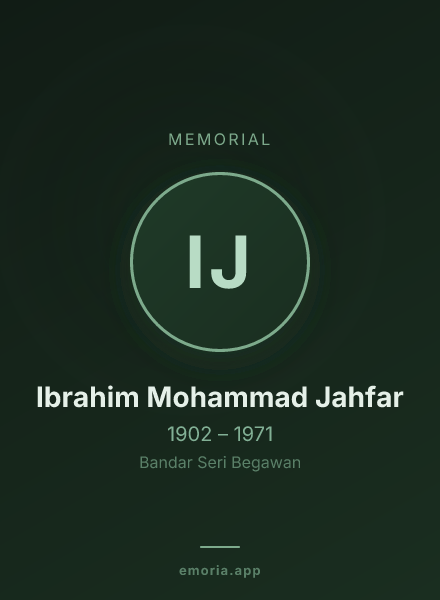 Memorial portrait of Ibrahim Mohammad Jahfar