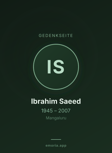 Gedenkportrait von Ibrahim Saeed