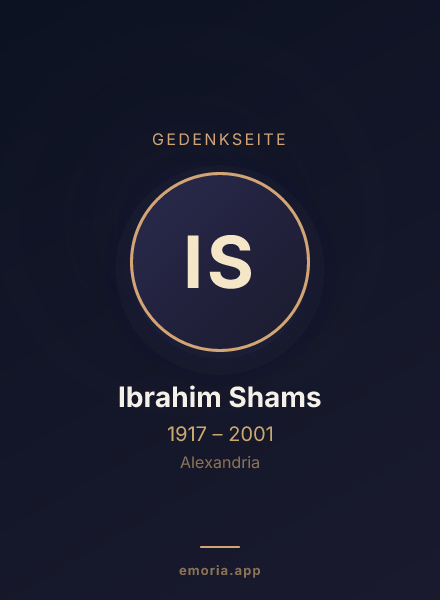 Gedenkportrait von Ibrahim Shams