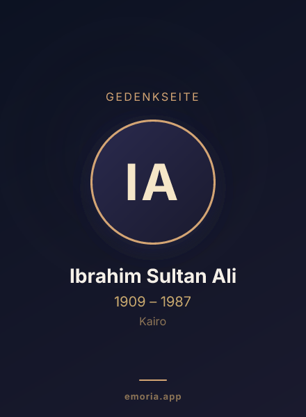 Gedenkportrait von Ibrahim Sultan Ali