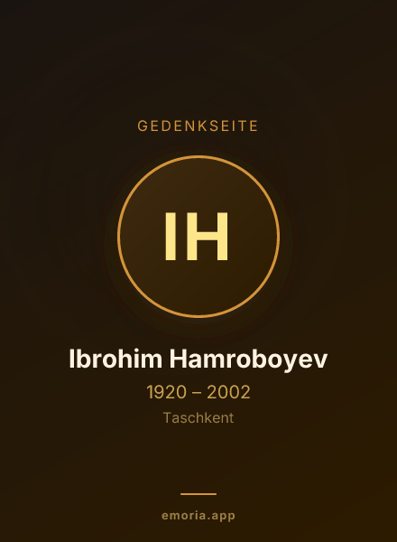 Gedenkportrait von Ibrohim Hamroboyev